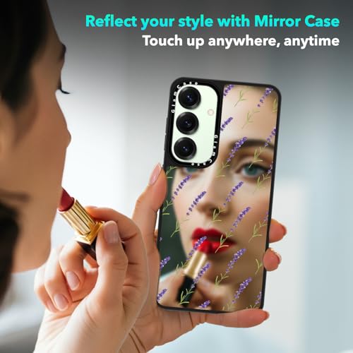 Coque miroir Samsung S25 Plus fleur lavande pour maquillage