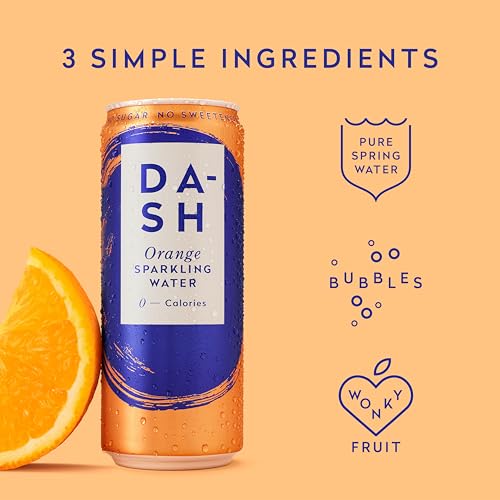 DASH Water Orange - 12 x Orange Flavoured Sparkling Spring Water - NO Sugar, NO Sweetener, NO Calories - Infused with Wonky Fruit (12 x 330ml cans) - Image 4