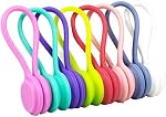 8 Pcs Magnetic Twist Ties,Reutilisable Silicone Twyst Ties ,Magnetic Cable Ties Clips pour le bundling et l'organisation de câbles,Câbles d'écoute,USB Charger des cordes, & Porte-clés de détention