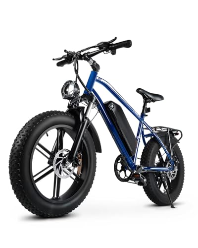 Image of OUXI Electric Bike for Adults, Peak 1000W Electric Mountain Bicycle 48V13Ah Removable Battery, 20″ Fat Tire Ebike with Adjustable Seat, Rear Rack, UL 2849 Certified