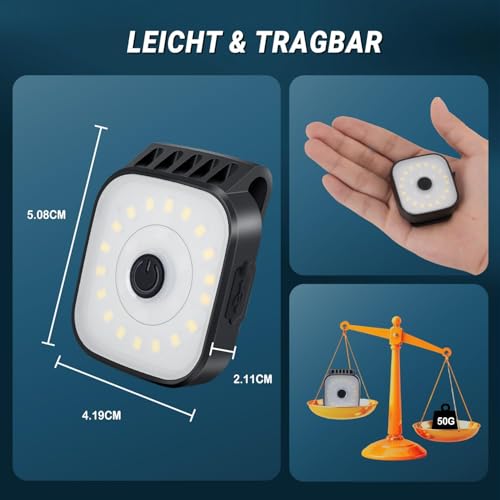Dokkita Lauflicht Joggen Clip USB, Lauflampe Joggen USB Clip 2 Stück – Ansicht 4