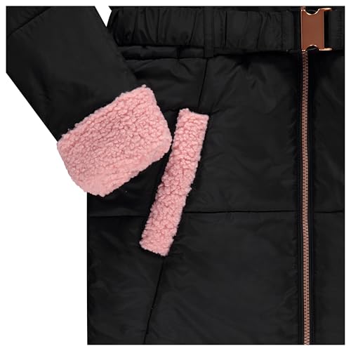 Image of Juicy Couture Girls Coat, Faux Fur Hooded Winter Jacket, Warm Padded Parka Hoodie, Kids Heavyweight Winter Coat