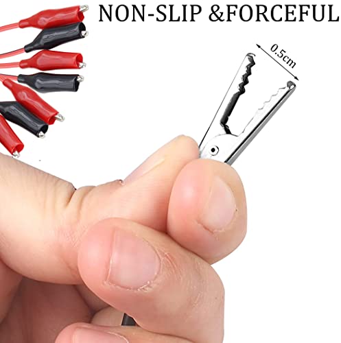Image of Double-Ended Alligator Clips Jumper Cable Test Leads Set with Alligator Clips,Multimeter Test Leads Set Alligator Clip Clamps Double Ended Voltage Tester Cable [4 Groups /1m /3.2ft]