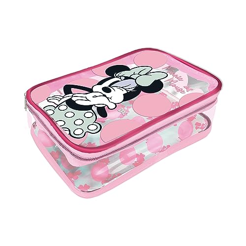 Estojo Baú Grande em PVC Cristal Minnie