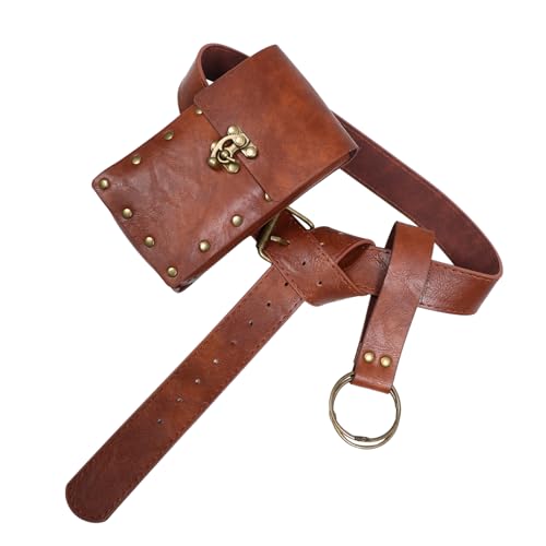 Homoyoyo 1set Medieval Renaissance Holder for Cosplay and Intricate Embossed Knight Accessory Belt Support