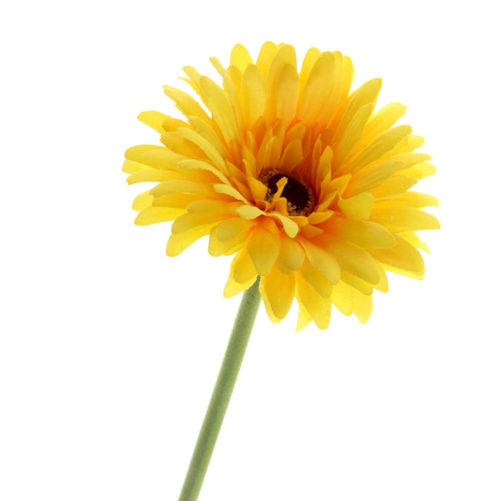 Corsage Creations Artificial Gerbera | 60cm Long-Stemmed Flower | Lifelike & Vibrant | Ideal for Bouquets, Centerpieces & Corsages | Realistic, Long-Lasting Artificial Flower (Yellow)