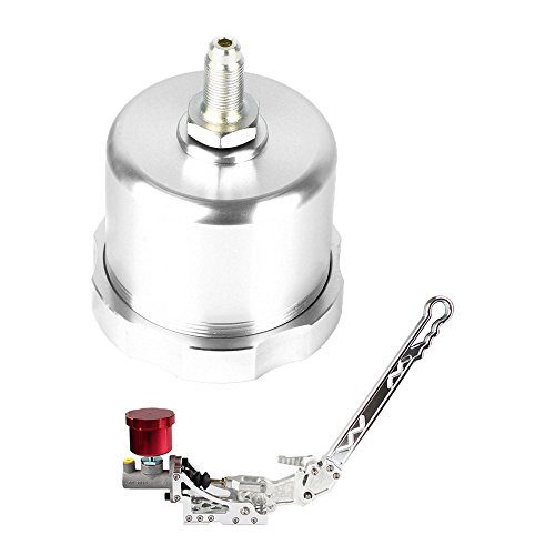 RYANSTAR Universal Hydraulic Drift Handbrake Oil Tank for Hand Brake Fluid Reservoir E-brake Racing Silver Color