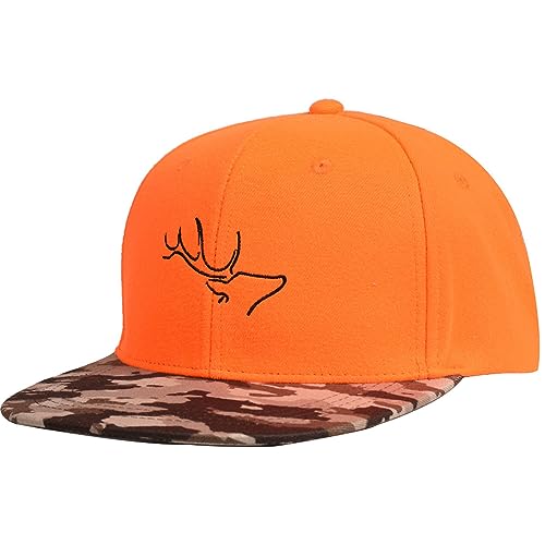 Image of EDTREK Performance Outdoorsman Snapback Truck Hat with Flat Brim - Unique Animal Embroidery