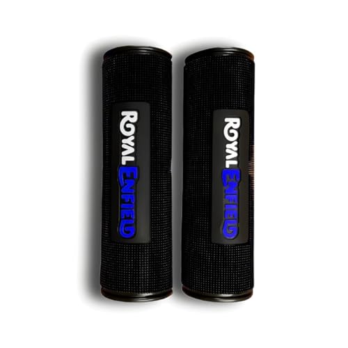 Image of EAZ Grip Covers for Royal Enfield Written, Universal for Royal Enfield Bikes, Set of 2pc (Blue)