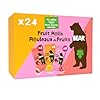 BEAR Fruit Rolls NEW Variety Pack - Strawberry, Mango & Raspberry - Real Fruit Snacks for Kids - 100% Natural Ingredients - No Added Sugar - Gluten Free - Vegan - Non-GMO - Healthy Lunchbox - 24 count