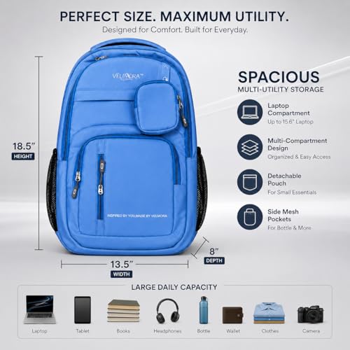 Image of MBW Korean Style Water Resistant 35L Laptop Backpack for Men & Women | Polyester Multi Compartments Bag with Side Pockets & Accessory Pouch | Travel Backpack for Office, College and School