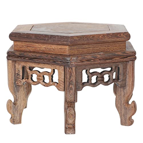 GANAZONO Wood Plant Stool Wood Display Base Chinese Plant Stand Oriental Furniture Rosewood Fishbowl Stand Pedestal Plant Stool Vase Aquarium Table Lamp Teapot Base for Buddha Statue