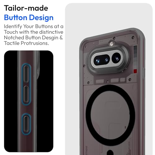 Image of Compatible for Nothing Phone 4a Translucent Hard Back | Only Compatible with Wireless Magnetic Accessories | Thin and Slim Magnetic Back Cover (Black)