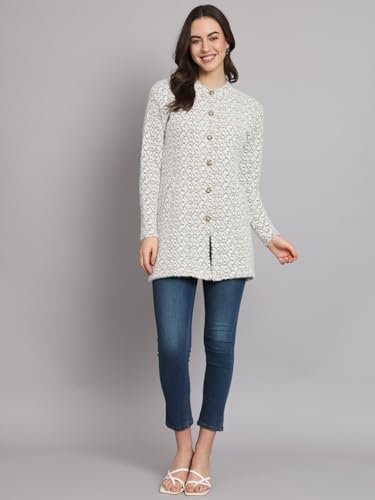 Image of eWools Women's Winterwear Woolen Long Coat Sweater Cardigans