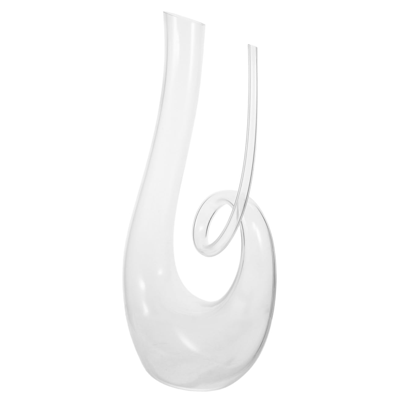FOMIYES Decanter per Vino in Vetro Trasparente 1300ml Design Fondo Piatto Stabile Aeratore per Vino Rosso da Bar e Casa Caraffa Piccola e Creativa per Servizio e Regalo