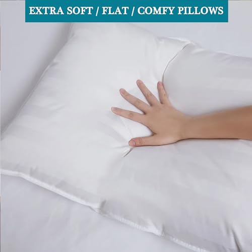 Fzzor Extra Thin Flat Soft Low Pillows Standard Size Set Of 2 thumb #2