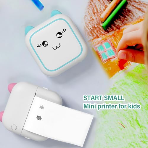 Mini-imprimante Bluetooth sans encre portable Pilipane haute résolution rose - 2