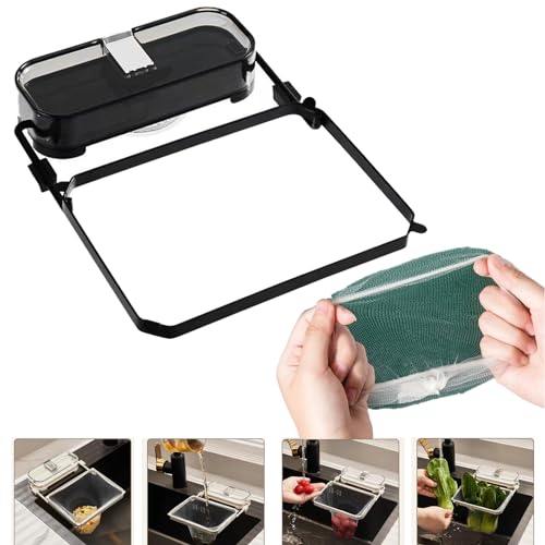 Filtro para fregadero de cocina con 50 bolsas de filtro negro