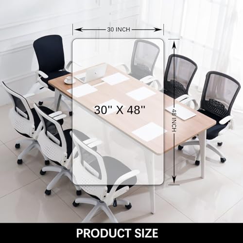 Image of Kuyal Clear Chair mat for Hardwood Floor 30 x 48 inches Transparent Floor Mats Wood /Tile Protection Mat for Office & Home (30 inch X 48 inch Rectangle)