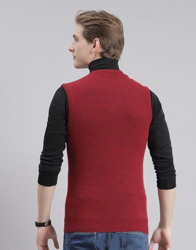 Image of Monte Carlo Off White Solid V Neck Sweater | Warm Woolen Pullover for Men | Soft Comfortable Knitted Winter Wear Sweater for Men's