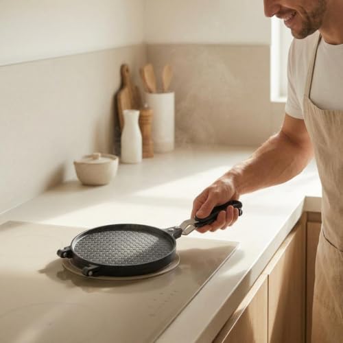 Moule à gaufrettes solide en métal de 17cm avec motifs traditionnels de cuisine