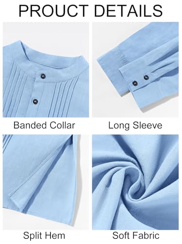 Image of Runcati Mens Kaftan Robe Button Down Long Sleeve Cotton Linen Thobe Casual Muslim Gown Henley Shirt