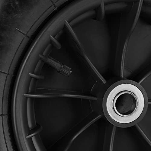 Relaxdays Wheelbarrow Tyre, 4.80/4.00-8, Pneumatic Spare Wheel, Plastic Rim, Valve, Supports up to 120 kg, Black, 80% Rubber 20%, 4.8/4-8