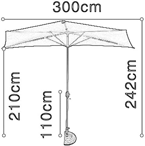 LSLYTQ 9.8 Feet Outdoor Parasol Semi-circle Against Wall Garden Parasol To Save Space, Rainproof And Sunscreen Dual-use Umbrella Red Home And Commercial good image 3