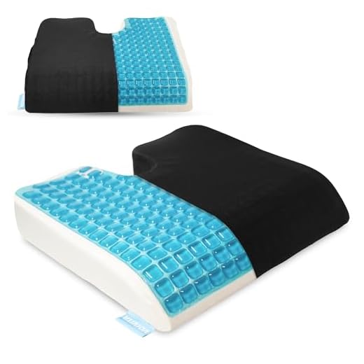 VOIVITA® Cojin Viscoelastico con Gel Refrescante, Diseño en U para Coxis y Frontal Curvo Pensado para Largas Jornadas, Funda Lavable y Base Antideslizante | Cojin Silla Oficina