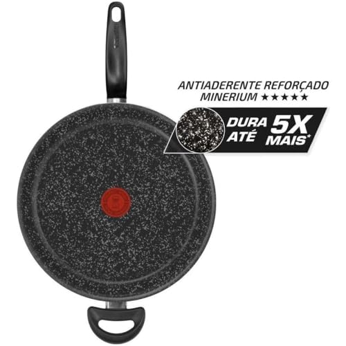 Frigideira Funda Stone Pro 28cm Preta Rochedo