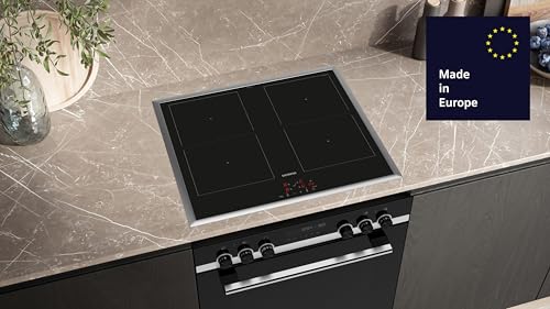 Siemens PQ522VAAB, iQ500 Einbauherd-Set, Bestehend aus HE278GBB4 Herd, 60 x 60 cm, Made in Germany, Selbstreinigung, 3D Heißluft & EM645CQB6E Induktionskochfeld, Kombi-Induktion, Edelstahl Rahmen