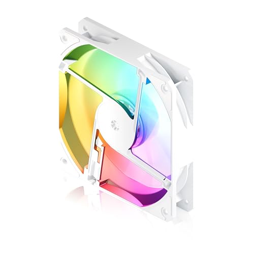 Image of Levelplay Combat Fan CF120 - 120mm ARGB Gen 2 Fan (3-Pin ARGB, 4-Pin PWM) with Ring-Connected Blades (53 CFM, 1.7 mmH2O), Quiet Performance 0-26 dBA, 0-1800 RPM ±10% - White