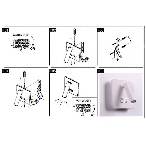 Image of Wall Wash Light White Bed LED with Interior Wall Adjustable Spotlight Reading lamp Wall lamp for Hallway Bedroom Stairs Hotels Indoor Bedside Lamp 3000K (3W + 10W)
