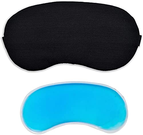 Image of 9PACK OF 3) Eye Mask For Sleeping Men Women With Cooling Gel For Night Deep Sleep, Dark Circles, Puffy Eye's, Dry Eyes And Eye Fatigue (3 PC BLACK COLOUR)