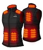Topdot Beheizbare Weste, Heizweste Damen mit Powerbank 7.4V 14000mAh, 8 Heizzonen Heizweste, Leichte Elektrische Beheizte Weste mit 3 Temperaturen für Radfahren, Camping, Outdoor-Arbeit, Schwarz, M