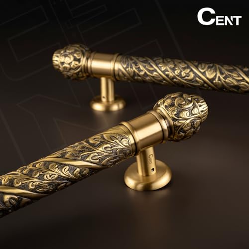 Image of CENT Full Brass 36 Inch Dynamic Door Handle for Main Door, Bedroom Door Handle for Wooden, Glass Door, Pull-Push Door Handle for Home, Office, Hotel - Pack of 1 | Antique Finish