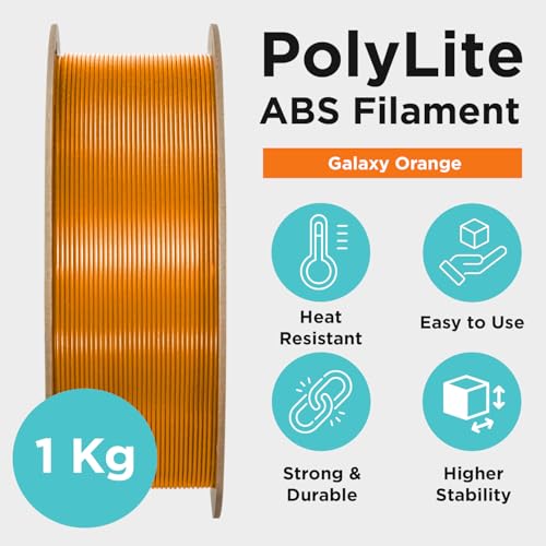 Image of Polymaker Glitter ABS Filament 1.75mm, Galaxy Orange 3D Printer Filament 1.75mm Heat Resistant 1kg - Twinkling ABS 3D Printing Filament, Strong & Durable, Dimensional Accuracy + /- 0.03mm