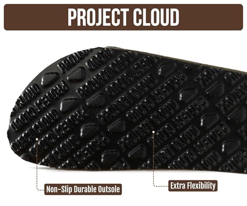 Image of Project Cloud 100% Genuine Leather Womens Sandals -Lightweight Womens Slides Memory Foam Insole & Cork Footbed Sandals Women - Non-Slip Beach Essentials Summer Sandals for Women 2026 (Lian)