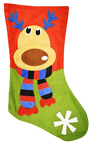 Set of 6 Christmas Stockings! 18" Santa, Snowman, Reindeer, Polar Bear, Owl Christmas Holiday Stockings with Hanging Tag