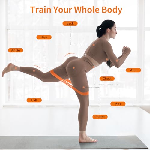Weerstandsbanden(Set van 6), 6 Weerstandsniveaus (5–50 lbs), Fitness Elastieken van Natuurlijk Latex, Resistance Bands Set voor Vrouwen en Mannen, Ideaal voor Thuis, Gym, Yoga, Krachttraining - Afbeelding 5
