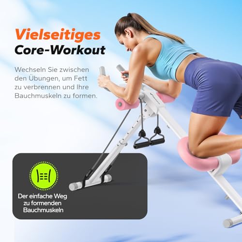MERACH Bauchtrainer Bauchmuskeltrainer für Zuhause Multifunktionale Trainingsgerät für Ganzkörpertraining Abdominal Ab Machine mit LCD-Monitor Bauchmuskeltrainer Bauchmuskeltraining