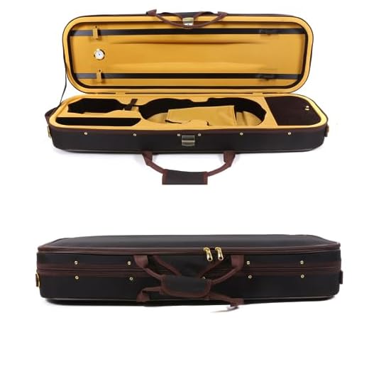 WUQIMUSC Caja de violín de lona 4/4 tamaño completo de madera rectangular con correas duraderas 2 soporte para arco bolsa de violín de viaje