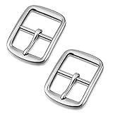 MTLEE 2 Pieces Stainless Steel Square Belt Buckles 1.5 Inches Wide Heavy Duty Belt Buckles, Silver