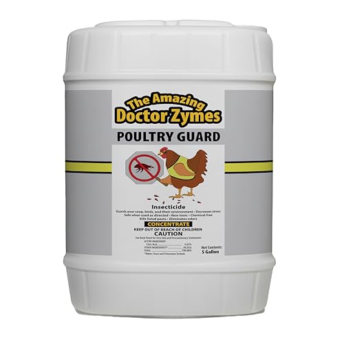 Image of Poultry Guard - Natural Chicken Mite & Lice Treatment - Organic Poultry Parasite Spray & Chicken Coop Cleaner - Safe, Non-Toxic Bug Control for Hens, Coops & Commercial Poultry Farms (5 Gallon)