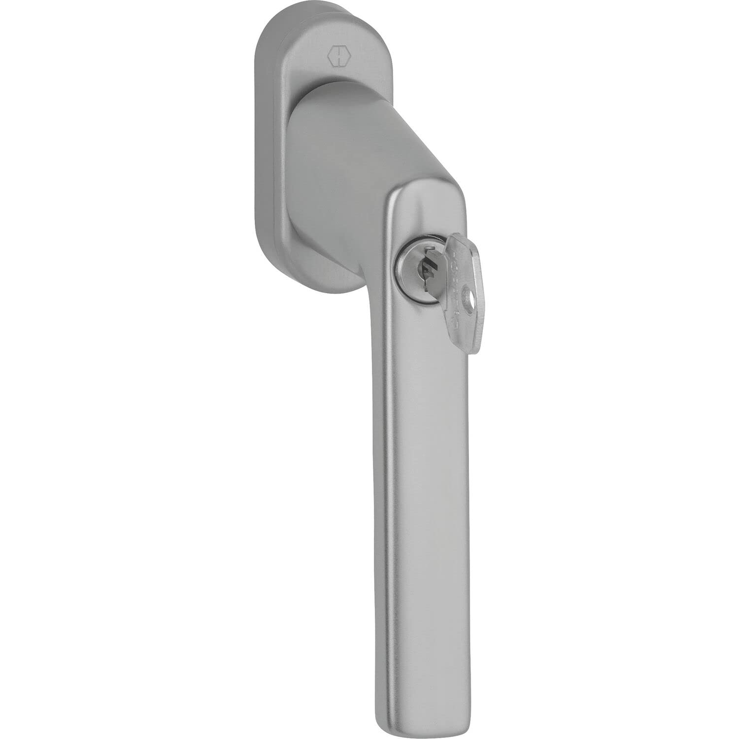 HOPPE VarioFit - Maniglia per finestra con serratura, VK, 7 x 32-42 mm, con chiave, in alluminio, effetto acciaio inox