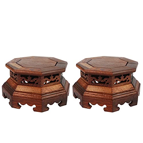 Goldy&Wendy 44287.0 Wooden Rosewood Chicken Wing Wood Carving Base Vase Plant Stone Buddha Statue Pedestal Large thumb #3