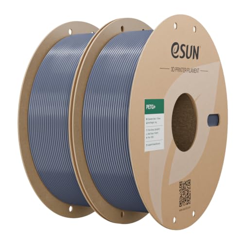 eSUN PETG+ Filament 2KG, High Toughness and Heat Resistance, Grey