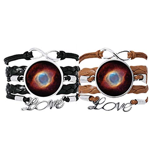 Bracelet Amour Couple Cuir Corde univers planète Bleue espace