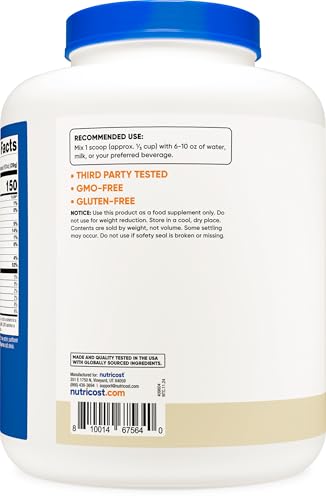 Image of Nutricost Grass-Fed Whey Protein Isolate (Vanilla) 5LBS | GMO-Free, Gluten Free, Natural Flavors