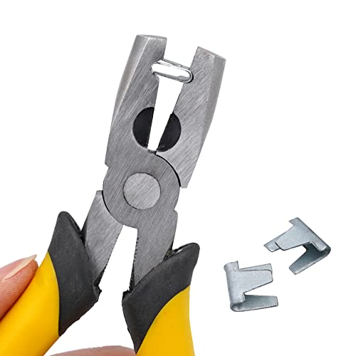 BREUAILY DrahtkäFig Zangen und 300 Stück Schnallen Clips Metallschnallen Clip Zangen HaustierkäFig-Installationswerkzeug für Haustiere Hunde Katzen Kaninchen Käfig und Rinder Schafe Zaun